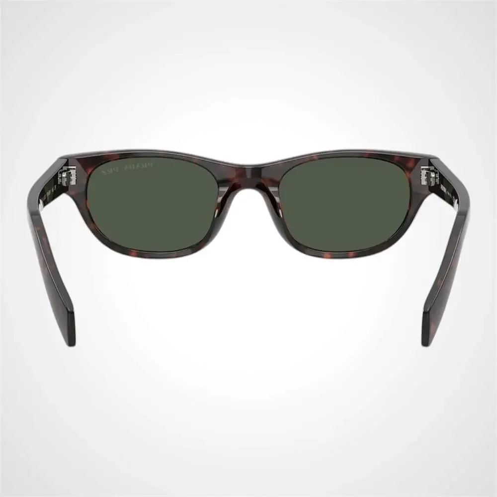 New PRADA Sunglasses Brown Havana Polarized Logo Cat Eye Square Grey Lens 50mm - Picture 4 of 6